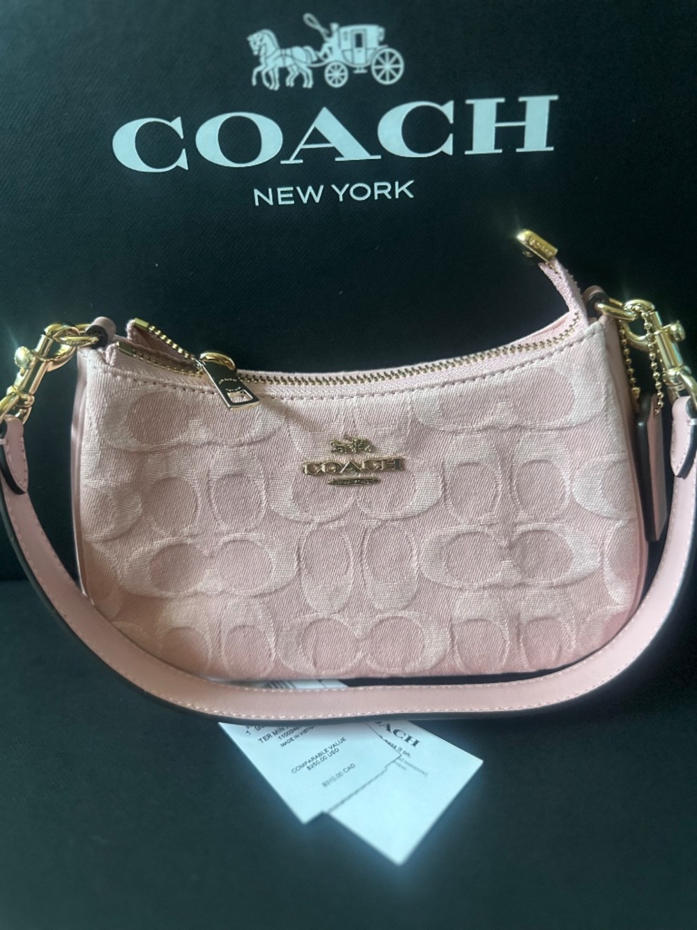 NWT Coach Teri Mini Crossbody Bag In Signature 🌸🎀Denim - Picture 4 of 7